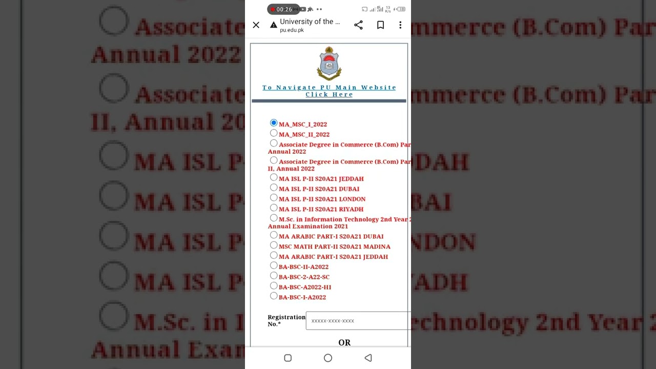 How to download MA,MSC Roll number slip 2022 Punjab University Lahore