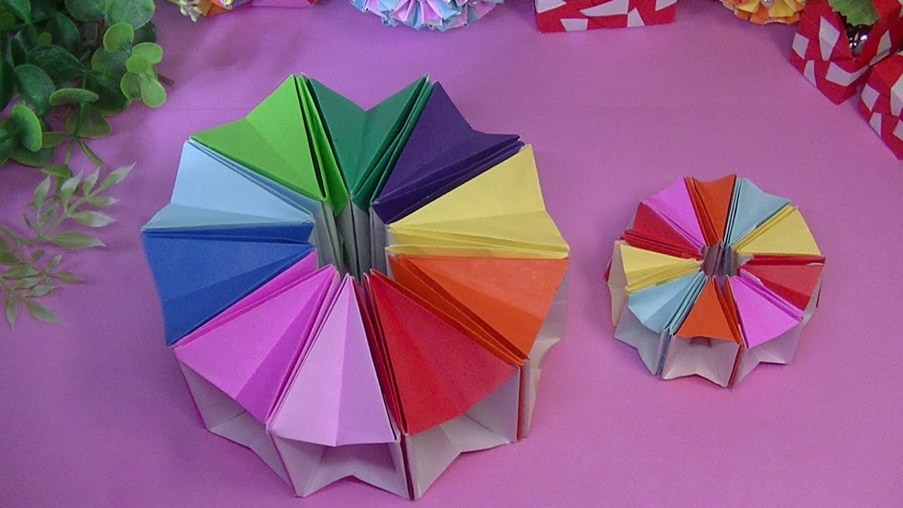 折り紙で万華鏡・２0枚と糊を使います・折り紙を３等分にして・・・・Origami  ・Mr coin origami channel１５