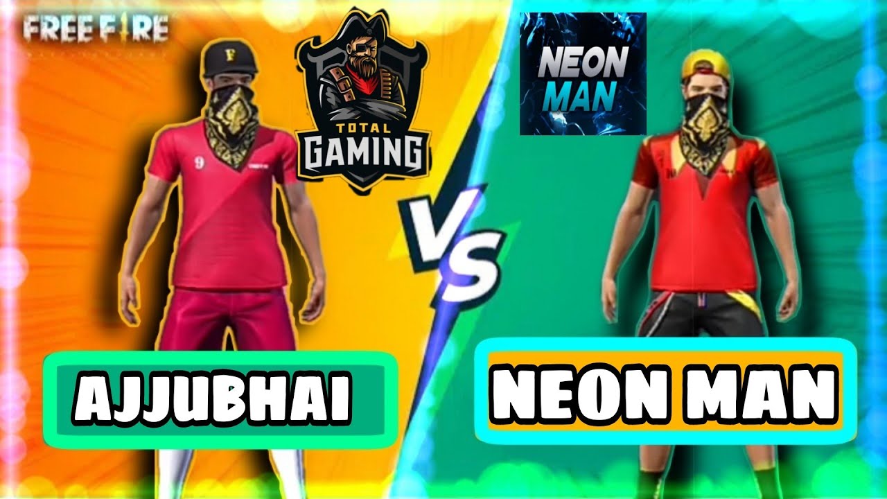 TOTAL GAMING ( AJJUBHAI) VS NEON MAN || CUSTOM MATCH || FREE FIRE #totalgaming#neonman#freeefire