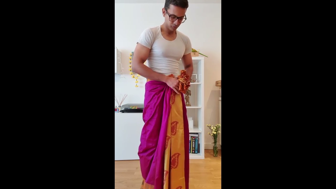 How to wear a Bengali style dhuti with a saree