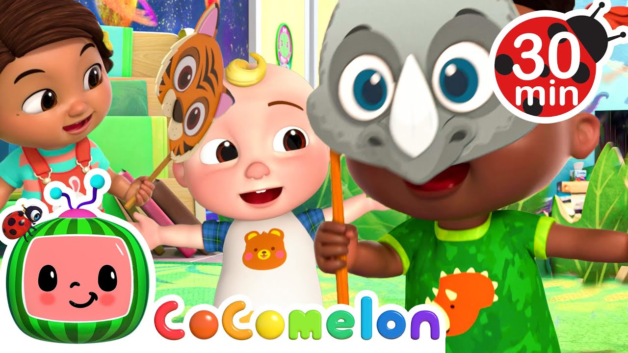 Peek-a-Boo in Animal Masks! I See You 🦓🦝 | Cocomelon and Little Angel Nursery Rhymes