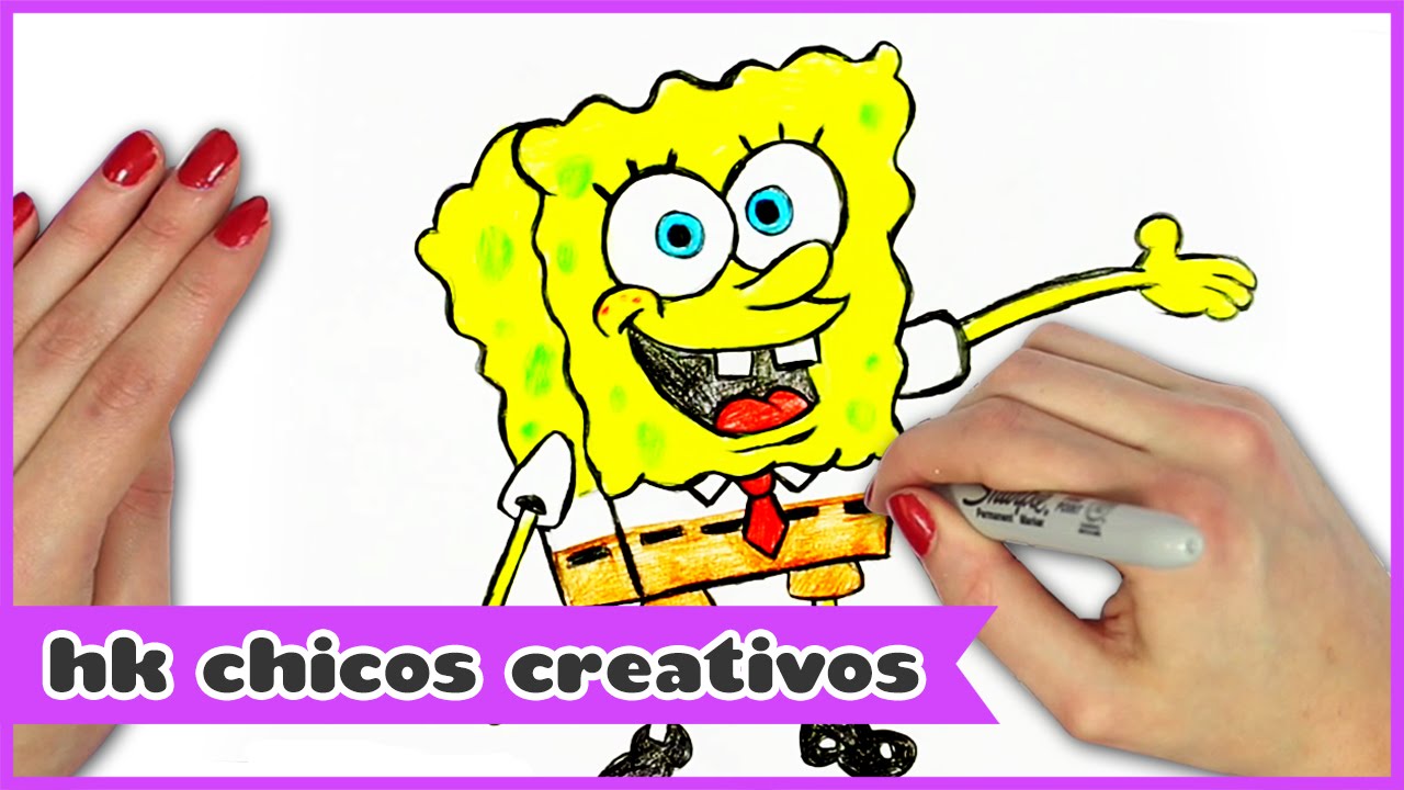 Cómo dibujar a Bob Esponja | HooplaKidz Chicos Creativos