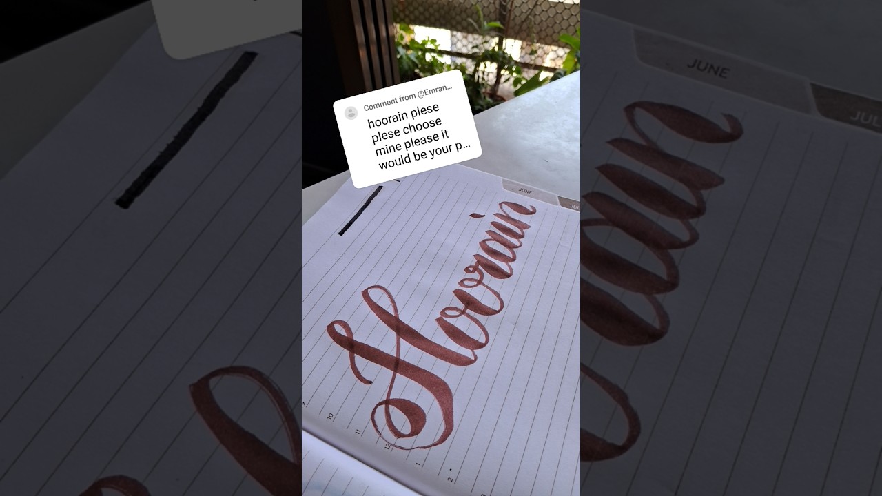 'Hoorain' Name in Calligraphy || Requested || Brush Pen Calligraphy || #name #hoorain #calligraphy