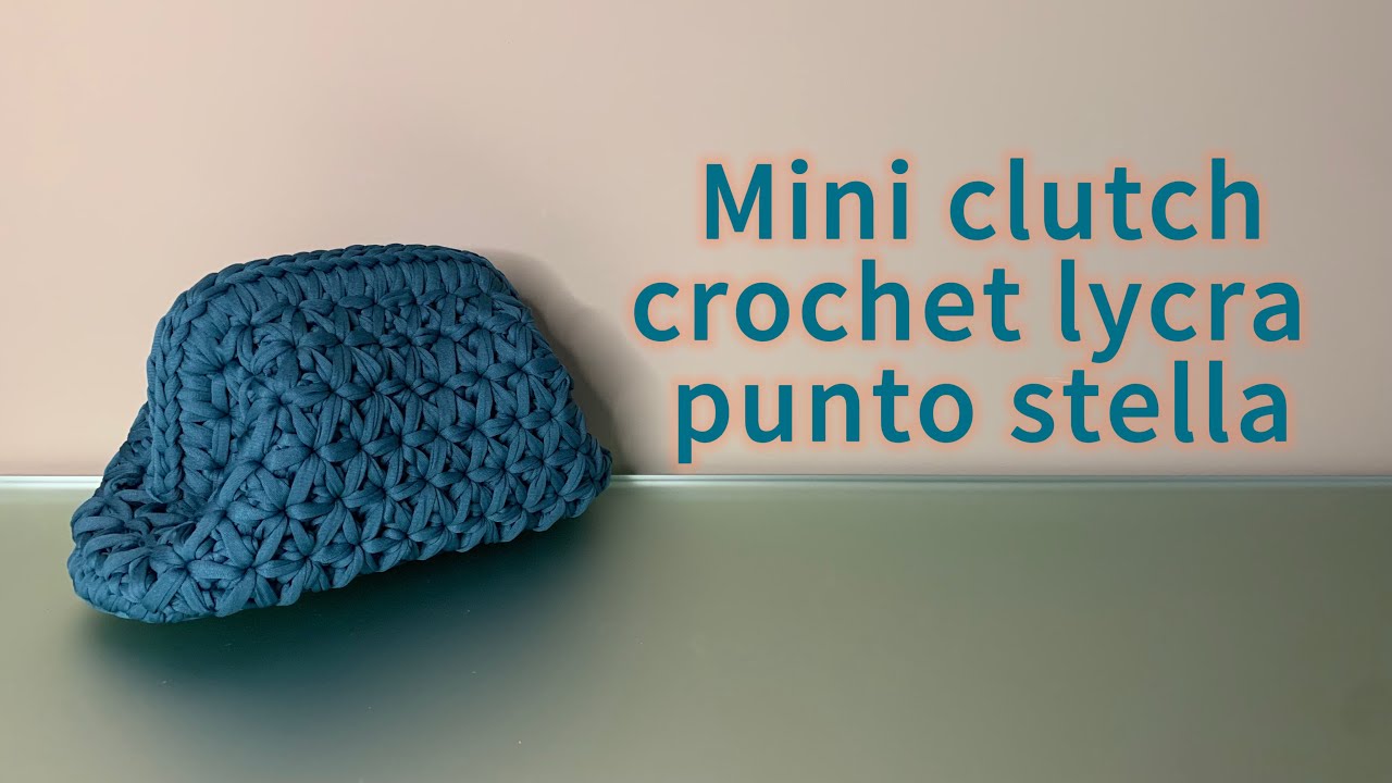 Mini clutch punto stella crochet lycra 24x15x10