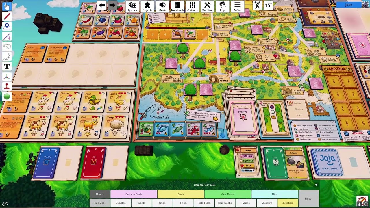 Stardew Valley Board Game on TTS (Tabletop Simulator) Solo Mode