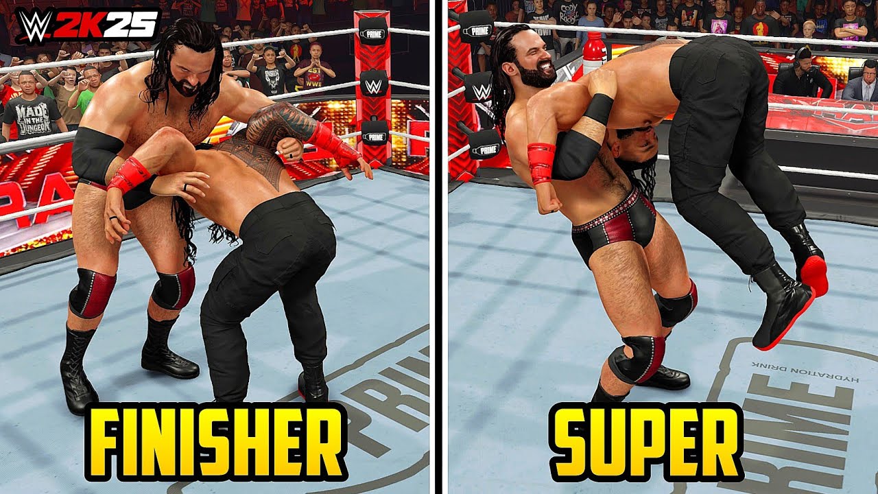 50 приемов, которые можно использовать в качестве суперфинишинга в WWE 2K25