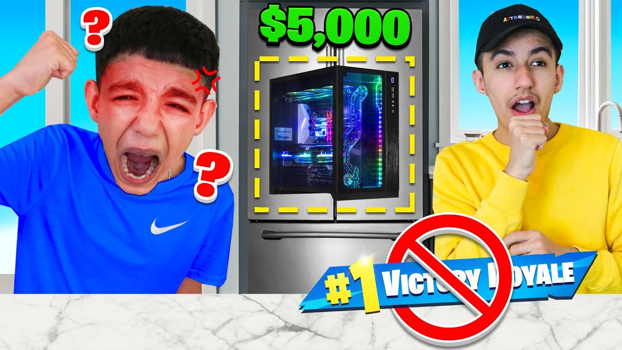 Hiding My Little Brothers $5,000 Fortnite Gaming PC For 24 Hours! He RAGED!