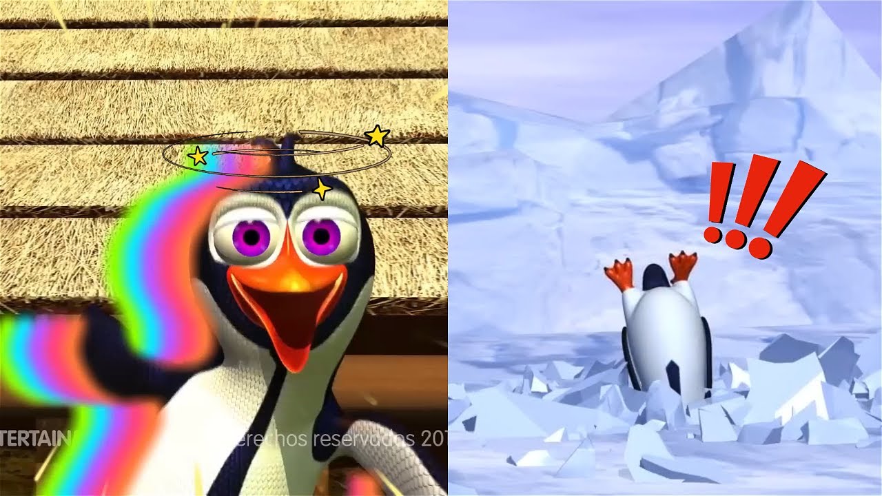 Pollito Pio Pingüino gracioso meme en La Granja de Zenón - baile divertido de la pingüino voladora