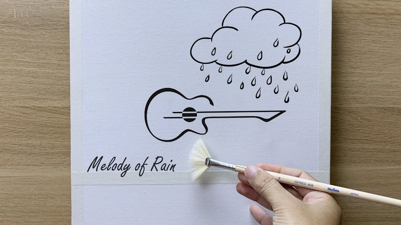 Daily challenge # 224 / Acrylic / Melody Of Rain Painting