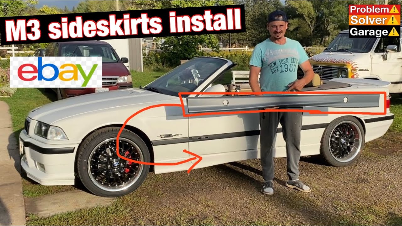 eBay BMW E36 M3 sideskirts installation ( rubber moulding install ) ( plastic clip install )