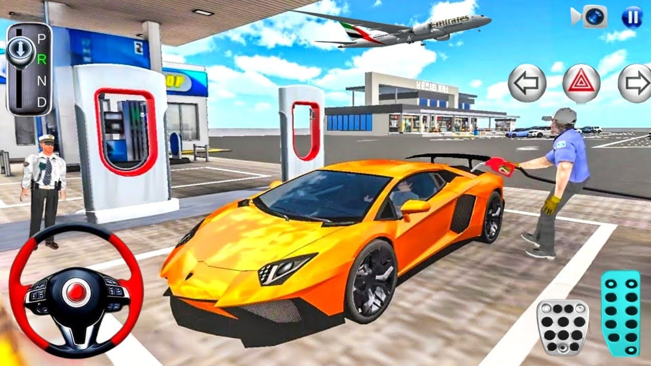 New Orange Aventador Refueling in Rest Area Gas Station - 3D Driving Class 2026! Android Gameplay