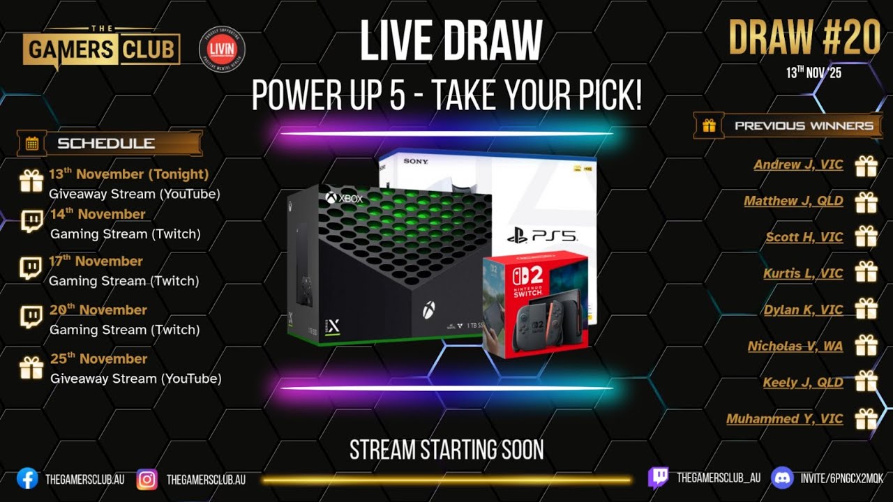 Live Draw - Power Up 5 - Take Your Pick!