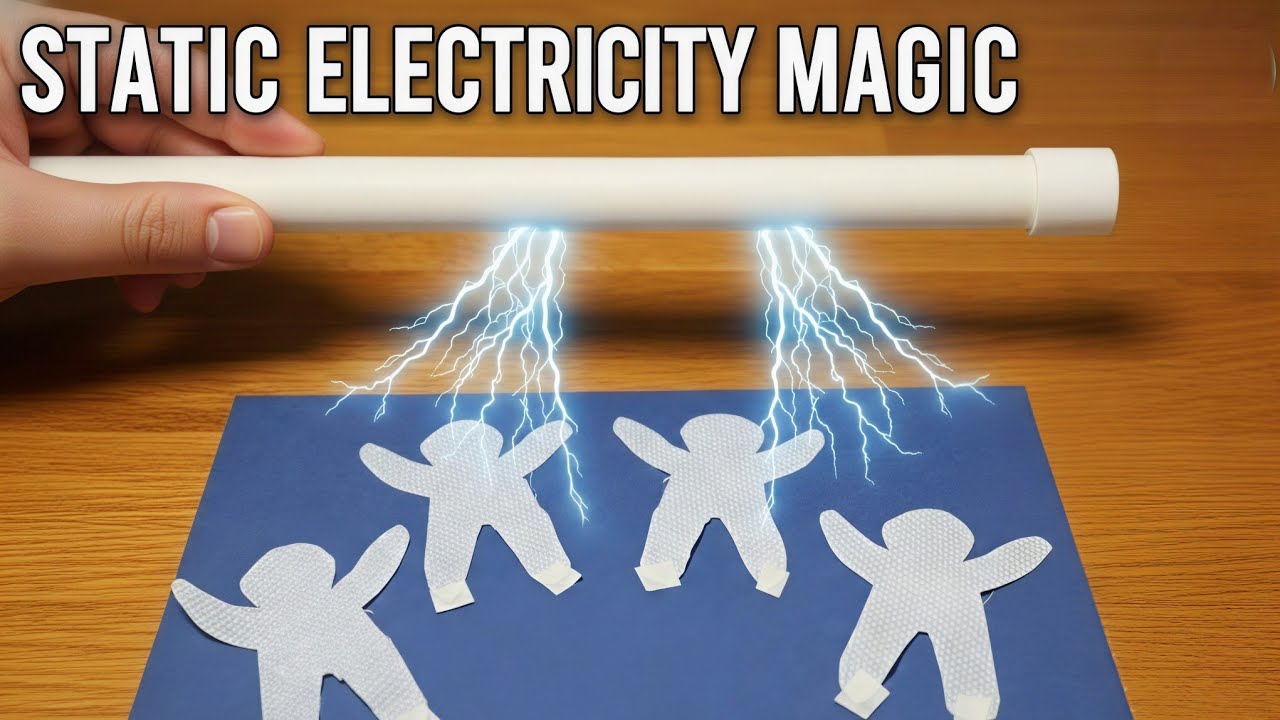 DIY Electrostatics Experiment at Home | Static Electricity Trick with Tissue Paper & Plastic Pipe ⚡