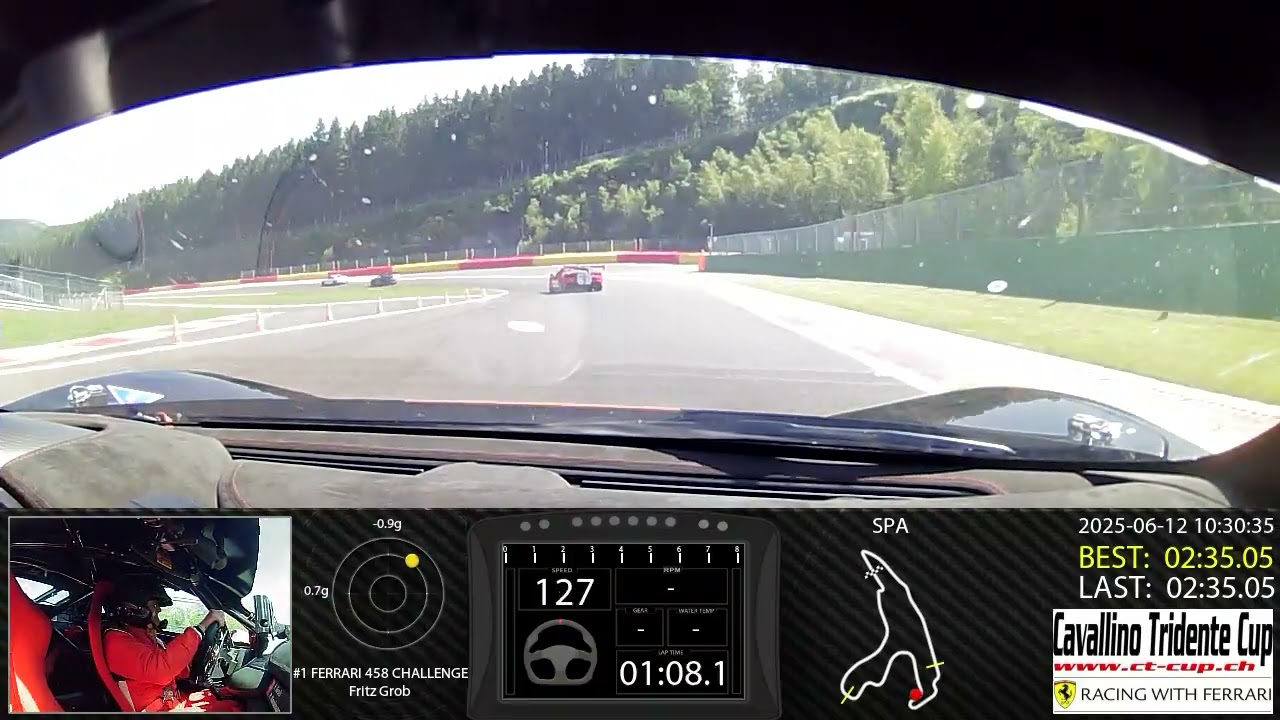 RN #1 Onboard video SPA, FERRARI 458 CHALLENGE, 02:36.037