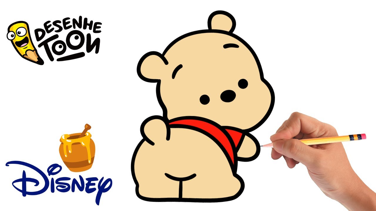 🍯 COMO DESENHAR O URSINHO POOH FOFINHO 🧸 [Fácil e Rápido] ✏️✨