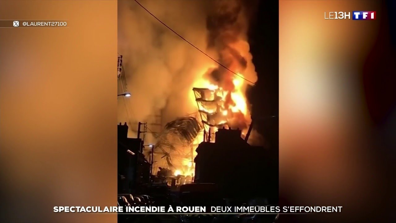 Rouen : les images de l'impressionnant incendie qui a d&eacute;truit deux immeubles