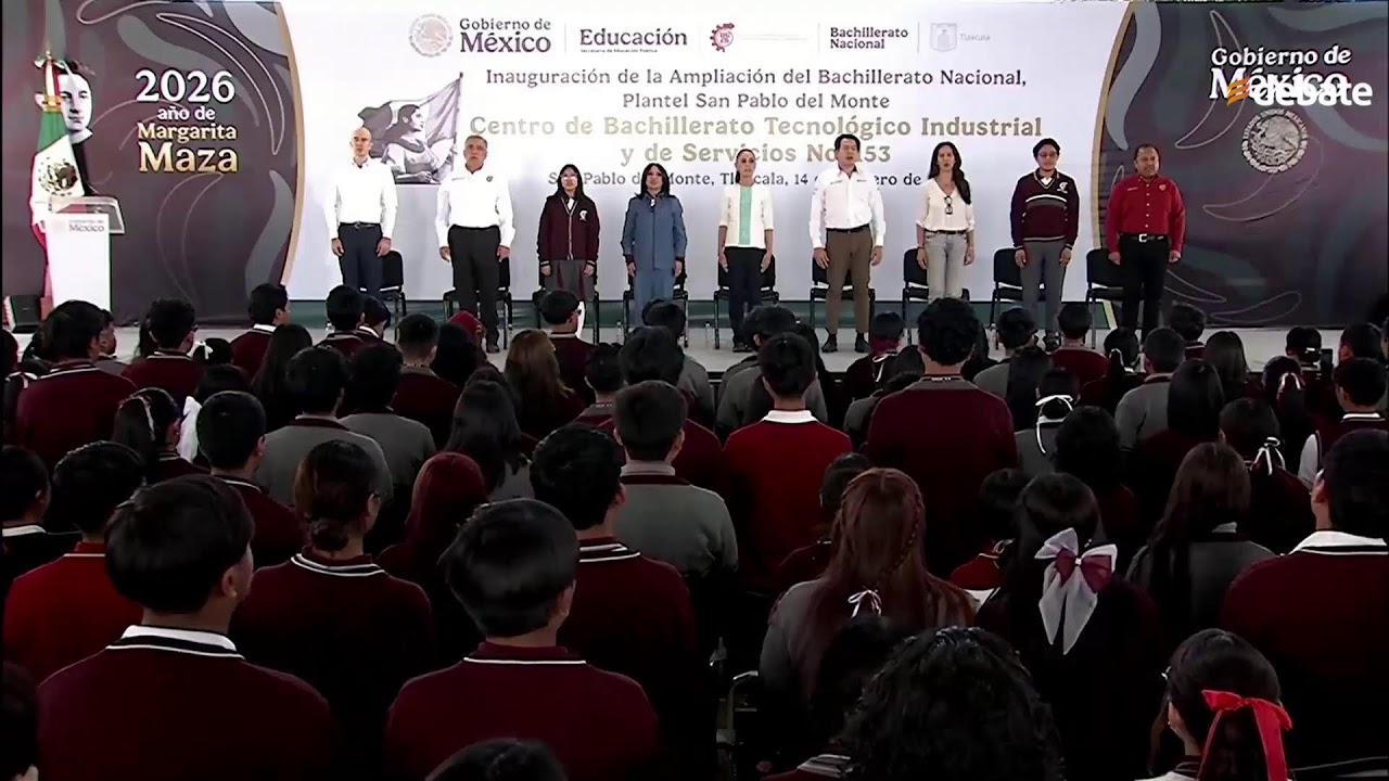 Entrega de obras en Bachillerato Nacional Tlaxcala con la Presidenta Claudia Sheinbaum