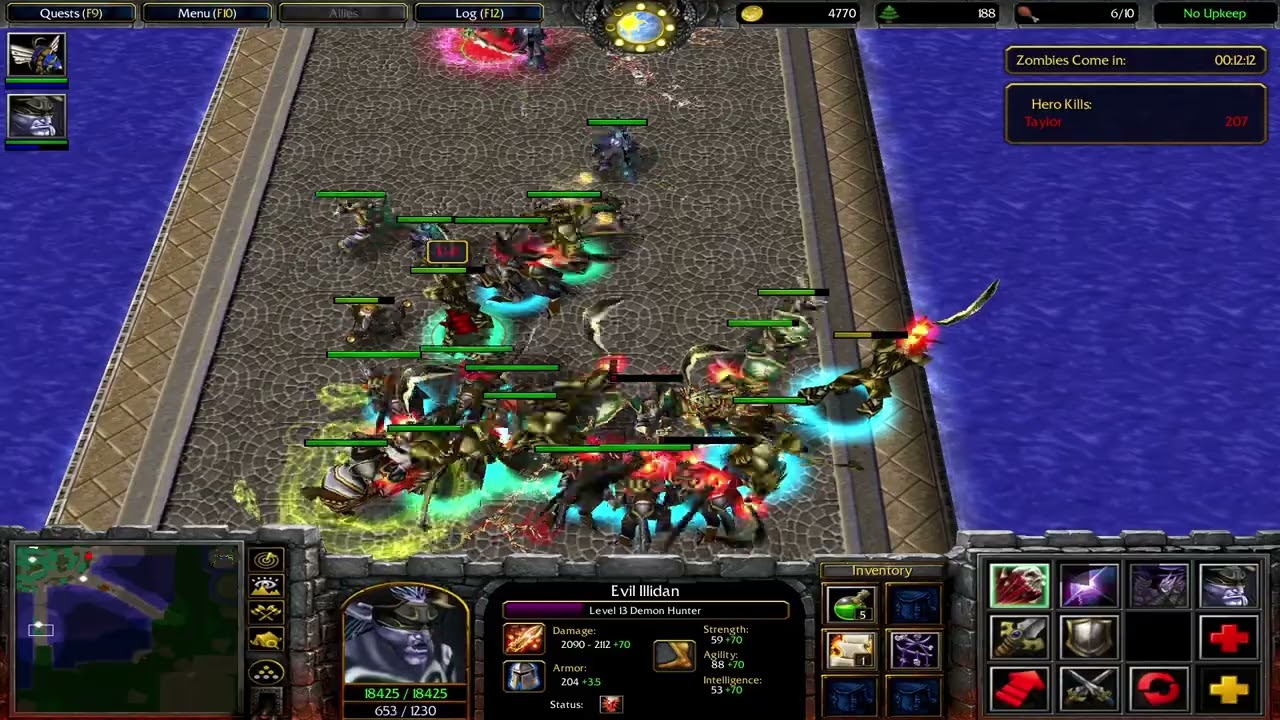 Warcraft 3 DL Hero Siege Evil Spawn 3.6 solo Illidan on extreme