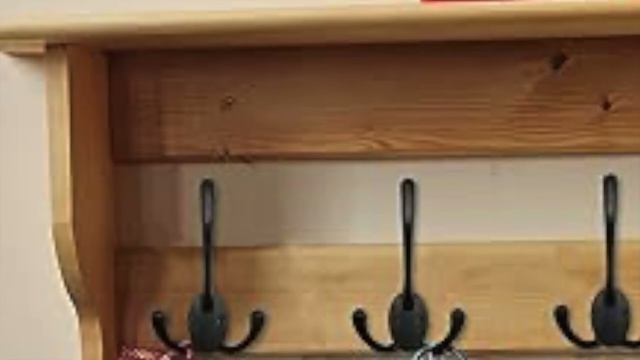 Wall Mounted Coat Hooks 5 Pack - Heavy Duty Black Hardware for Coats, Towels, Hats & More