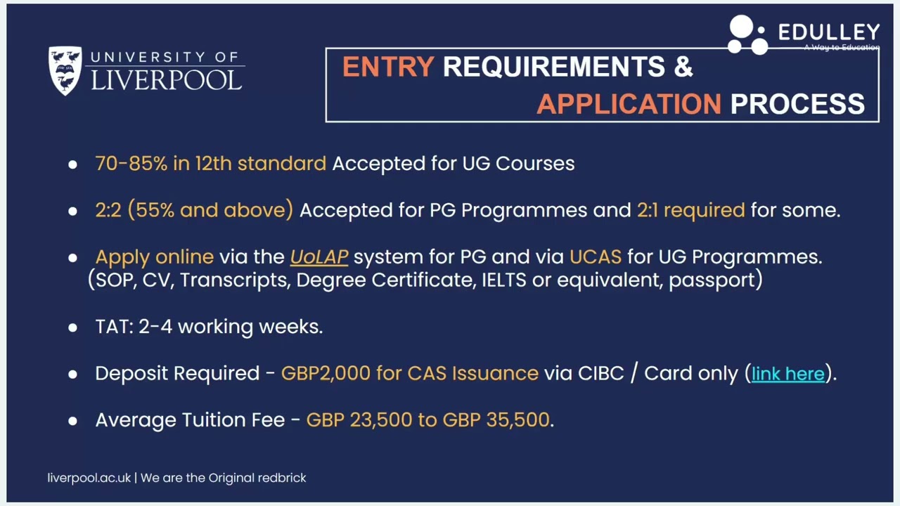 Study at the University of Liverpool Without IELTS ? | Admission Requirements | Study in UK 🇬🇧
