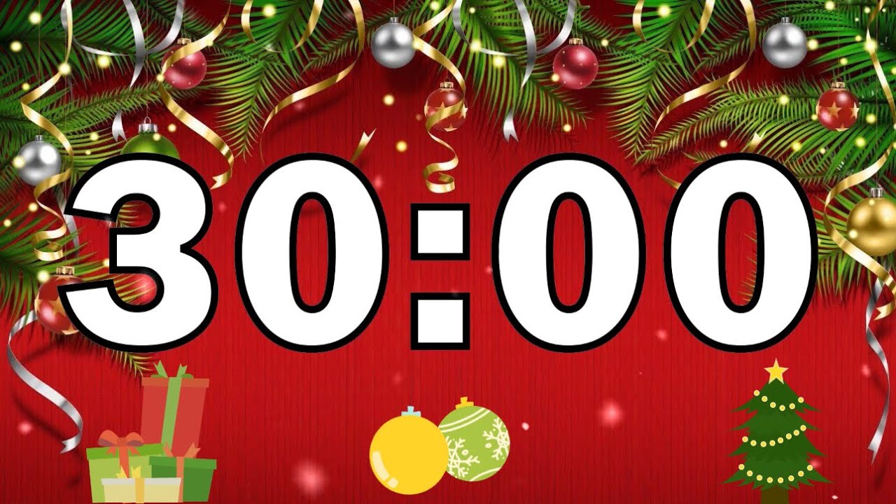 30 Minute Christmas Timer || Silent Timer With Voice & Chime || #timer #christmas #education #tools