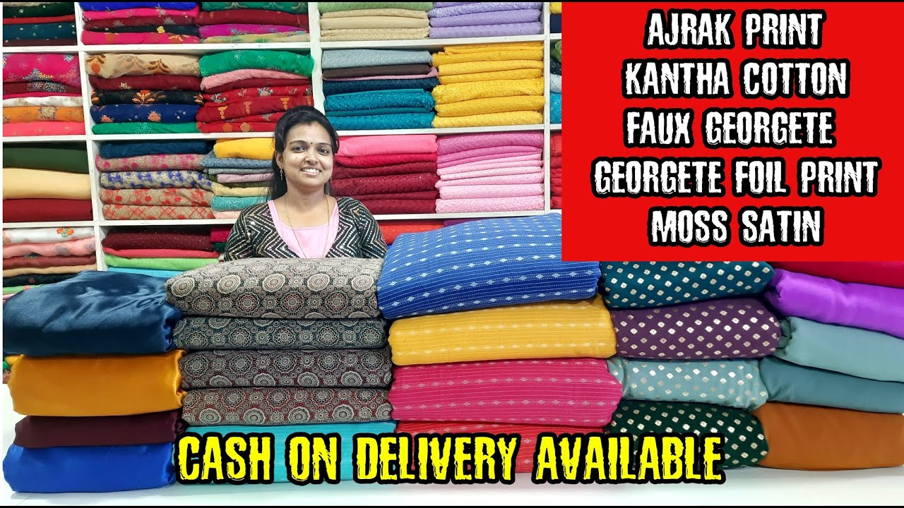 AJRAK PRINT | KANTHA COTTON | FAUX GEORGETTE | FOIL PRINT | MOSS SATIN | WHATSAPP 8301883212 |