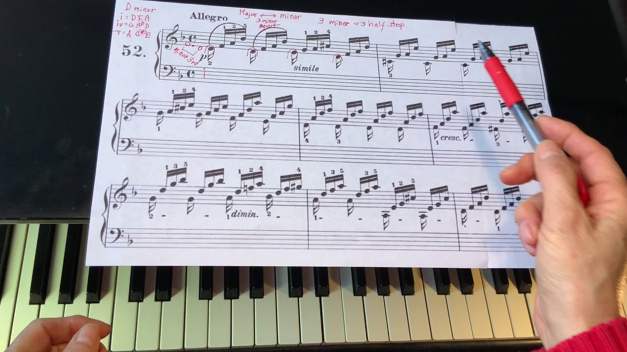 Learn Piano with Cecilia Oh- Czerny Op 261, #51, 52, 53, F major, Tied notes, Pedal function,