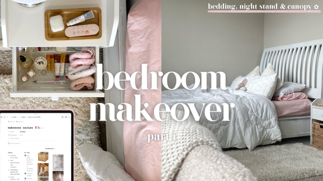 bedroom makeover ☁️🛏🪜 part i — ikea trip(s), a new comforter set & night stand organization