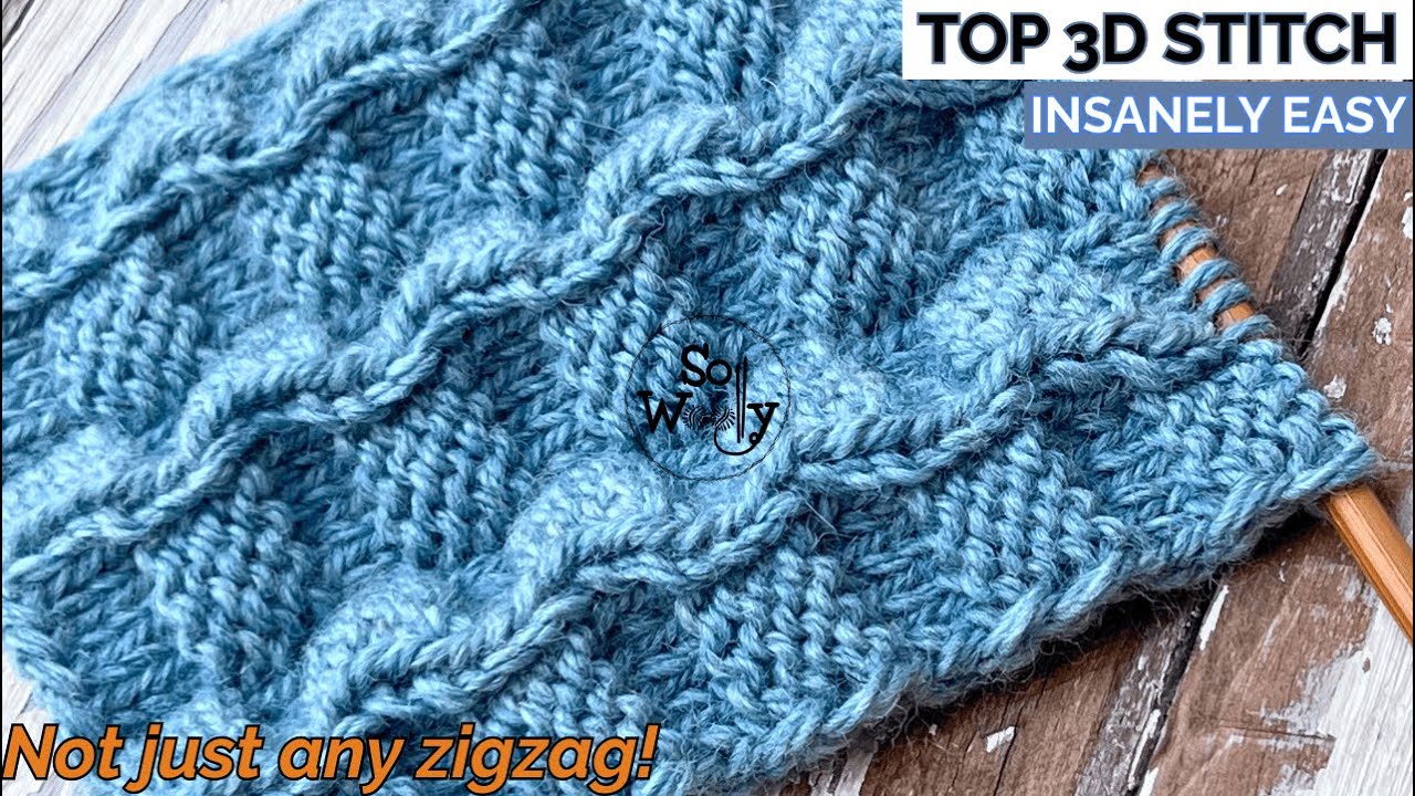 Knit the Easiest Zigzag Stitch With Knits & Purls Only (Beautiful 3D Effect!) - So Woolly
