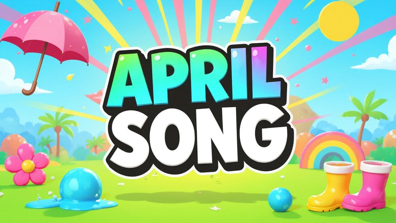 April Song | Months of the Year Song for Kids & Preschoolers | Fun Learning Music