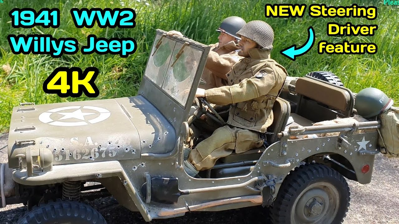 Roc Hobby 1/6 Willys MB Jeep. Steering Driver Modification & Battle Damage Detailing/Weathering.