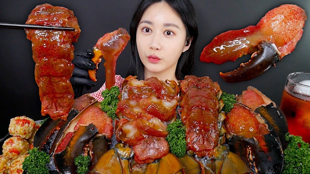 МУКБАНГ Лобстер Маринованный В Соевом Соусе🦞️ *Сашими Из Лобстера *Омары  MUKBANG |АСМР| EATING SHOW