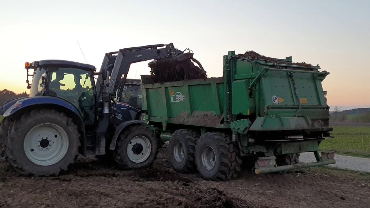 Mist streuen mit Steyr CVT 4130 und Tebbe Miststreuer