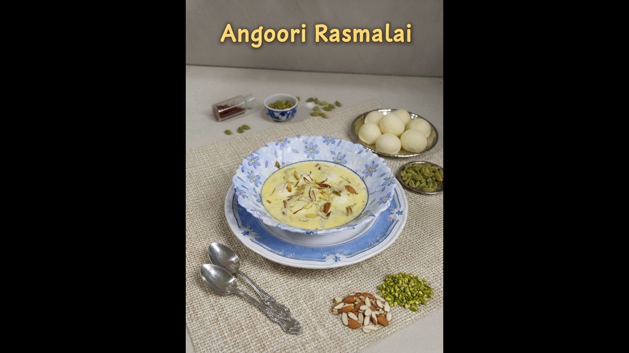 Soft & Spongy Angoori Rasmalai Recipe