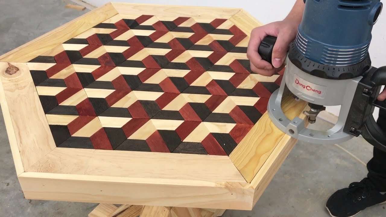 Creative Woodworking Design Ideas - Making Effect 3D Coffee Table For Garden