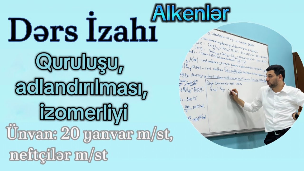 Dərs izahı | Alkenlər | Quruluşu | Adlandırılması | İzomerliyi