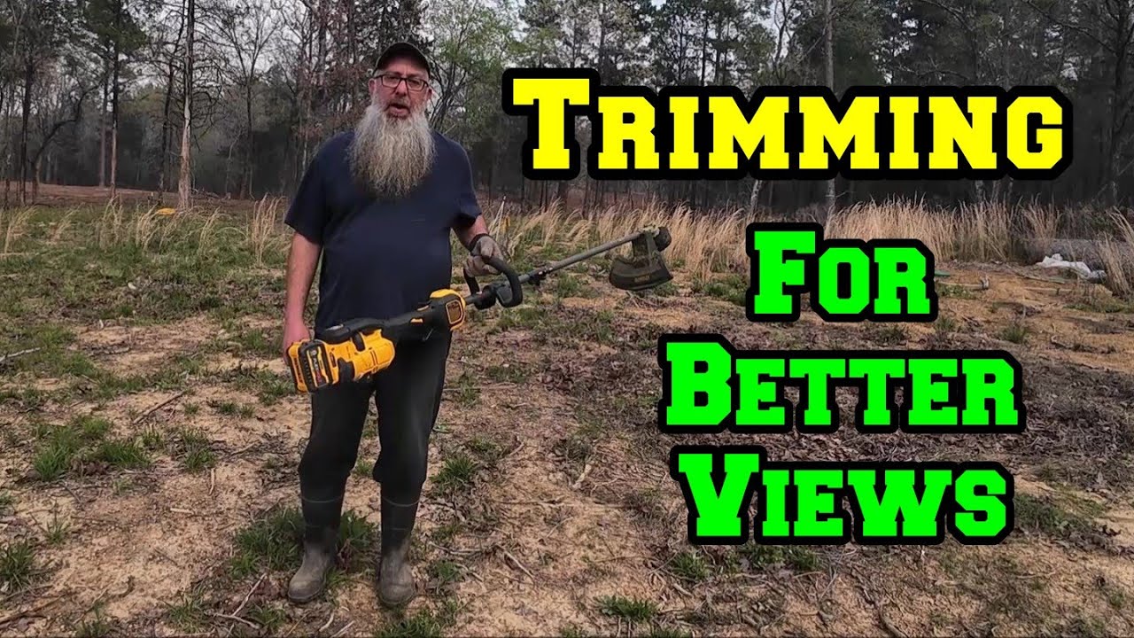 Trimming Blonde Grass For Better Views Of Cleared Acres | Fifi Tags Along | Grumpy Attacks My Tire