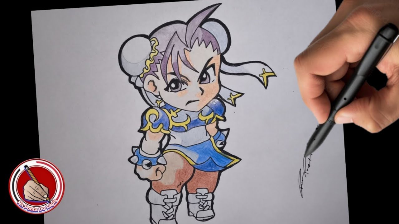 Como desenhar a Chun-Li Chibi do Street Fighter|| desenho para iniciantes passo a passo 