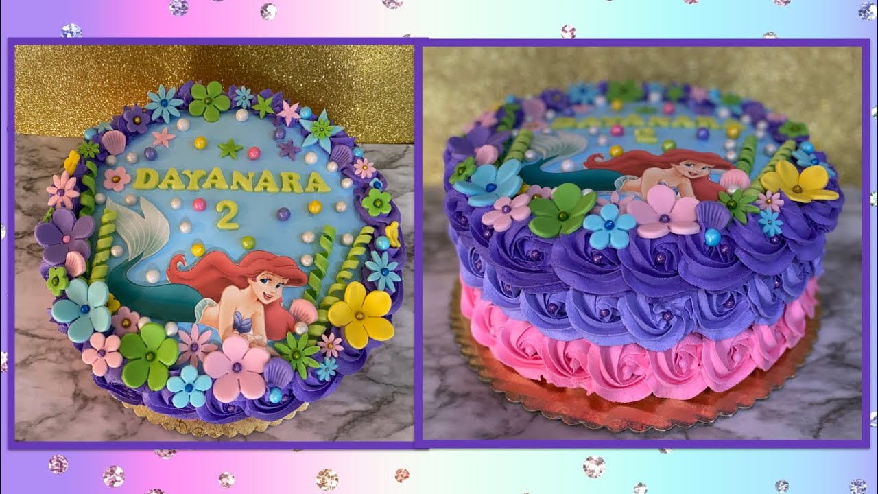 Pastel de la Sirenita Facil-Easy Little  Mermaid Cake-Ruby’s Sprinkle Cakes