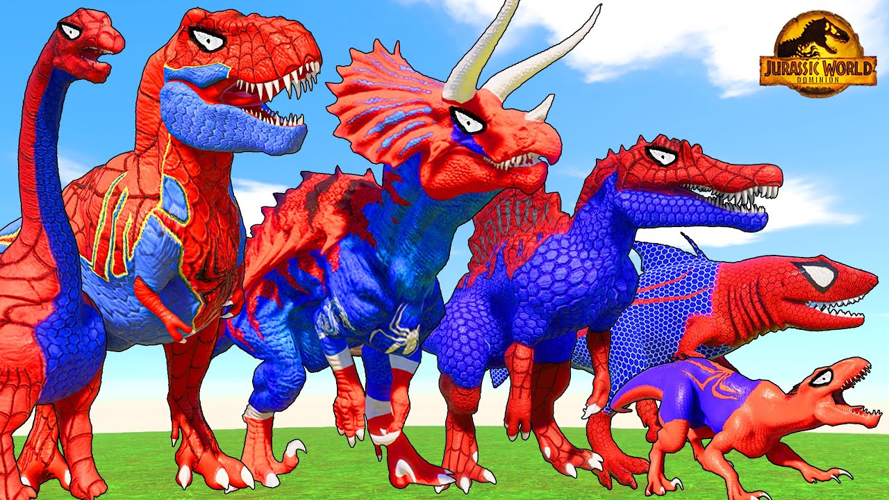 All Dinosaur Indoraptor Fighting Tyrannosaurus Rex Distortus Rex Indominus Rex in Jurassic World