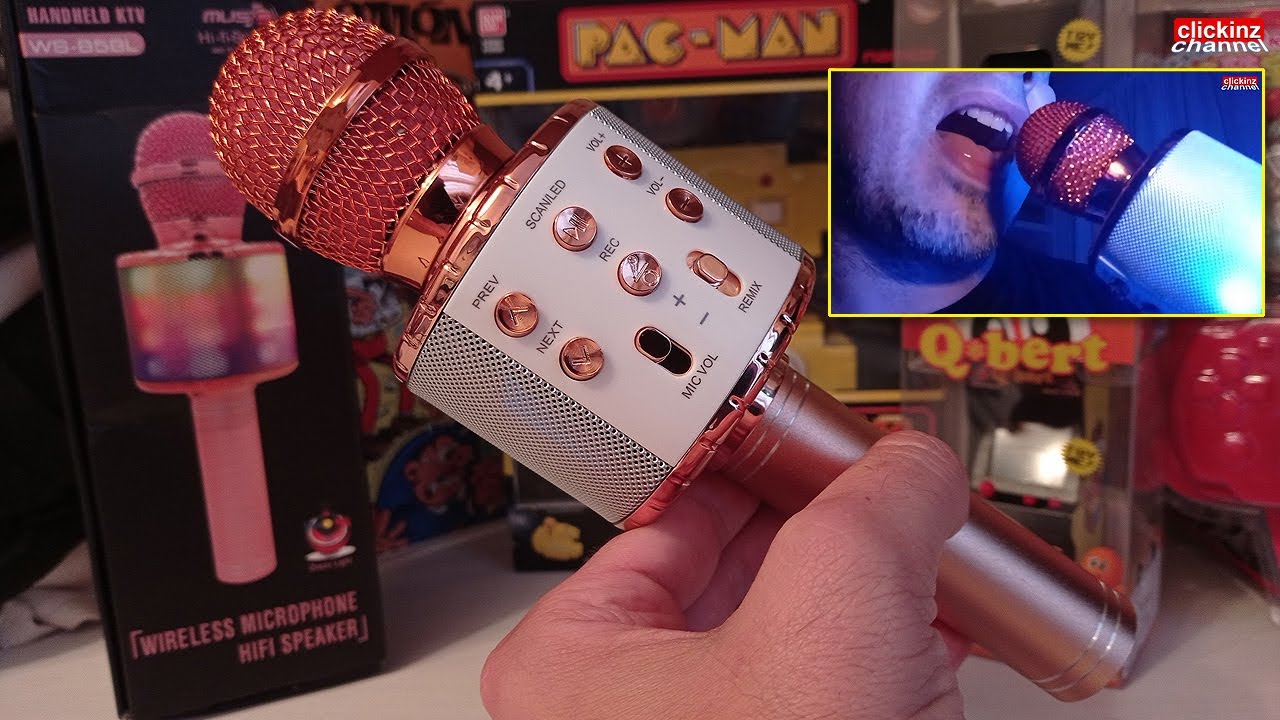 🎤 WS858L Test Microfono Karaoke Bluetooth Altavoz Grabador KTV WS-858 Microphone LED Android IOS PC