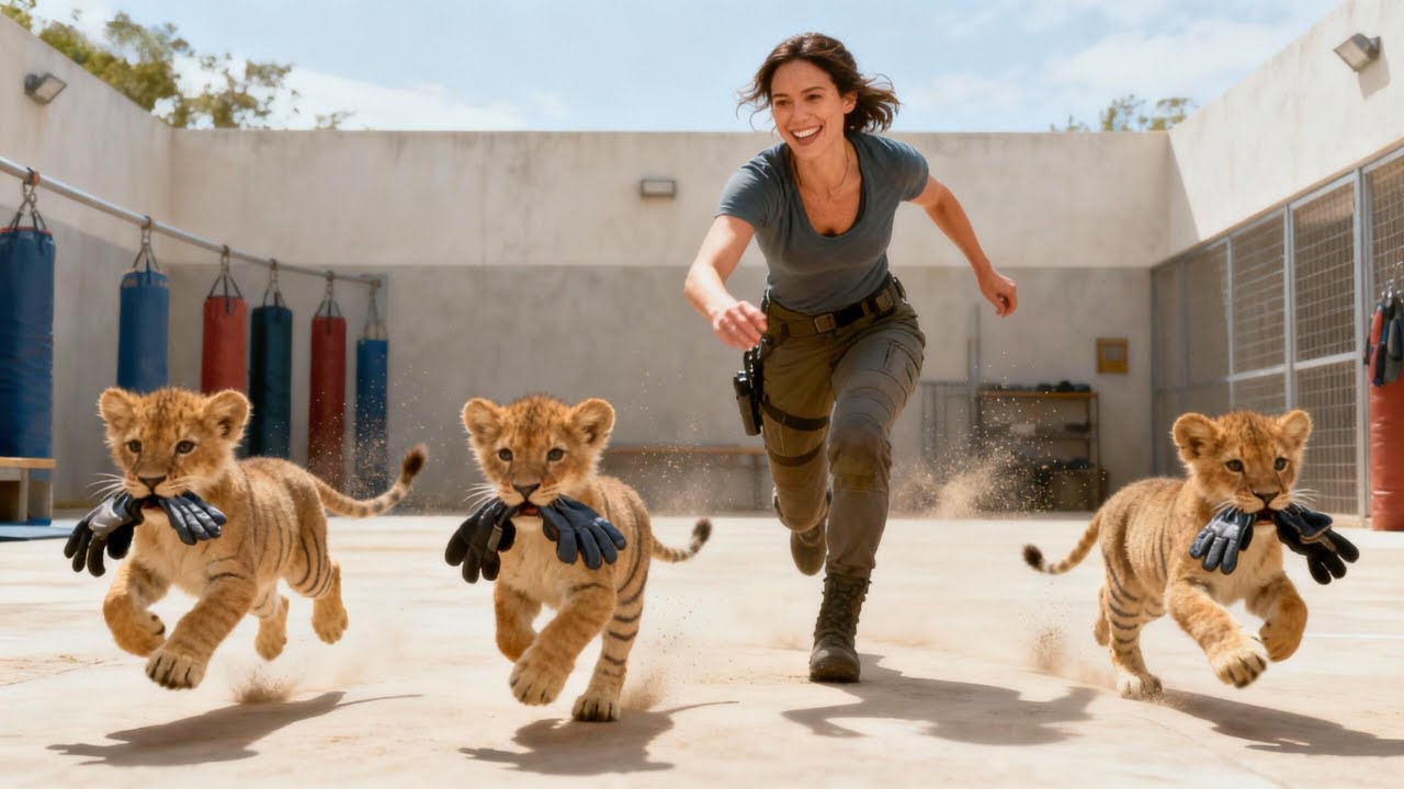 Predator Cubs Stole the Human’s Gloves—She Pretended to Chase Them, and They Thought It Was Training