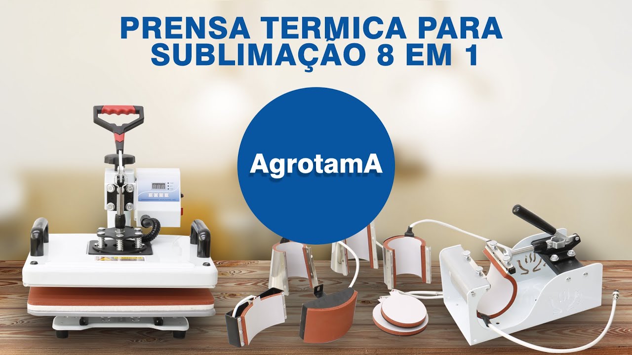 Prensa Térmica 8 em 1 Sublimação Camiseta Caneca Bone Prato 60hz