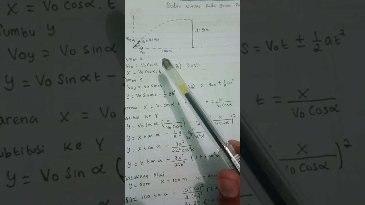 Sudut Elevasi pada Gerak Parabola