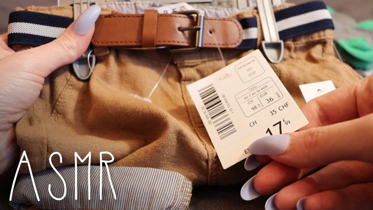 ASMR summer clothing haul (🎧 soft spoken, fabric sounds, tag removing)