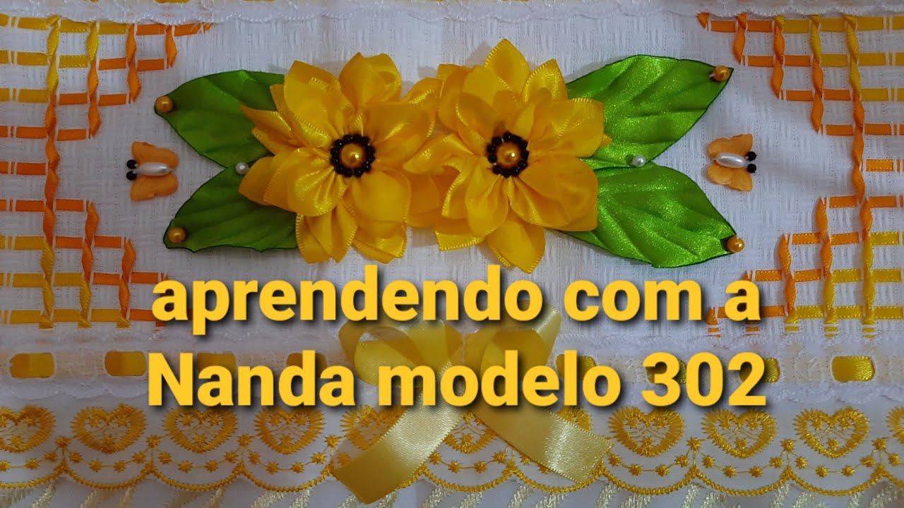 Girassol de fita de cetim para toalhas modelo 302 parte 1