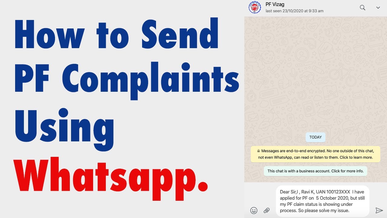 How to Use Whatsapp to Send PF Complaints to PF Office