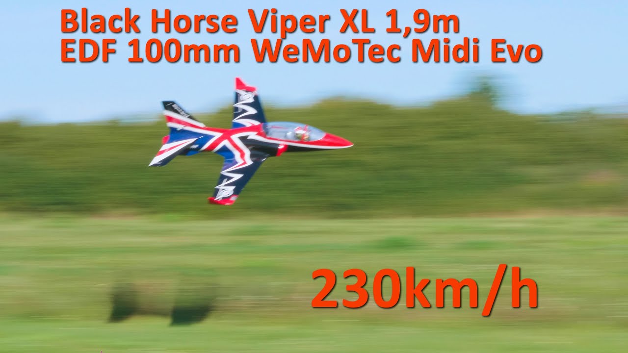 Morning Flight - Black Horse Viper XL 1,9m  EDF 100mm WeMoTec Midi Evo HET 700-83-1080 Li-ion