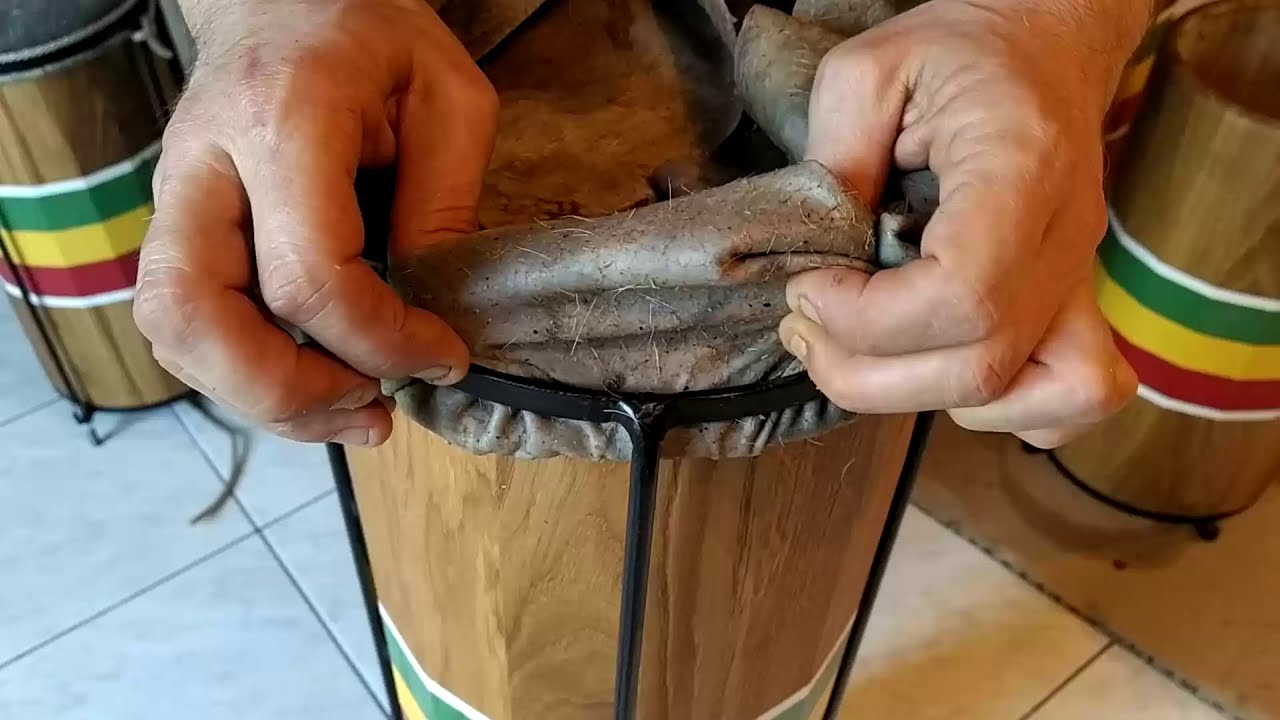 replace skin. repeater akete nyabinghi drum.