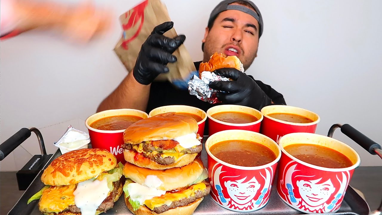 Throwing burgers in Orlin's face... MUKBANG